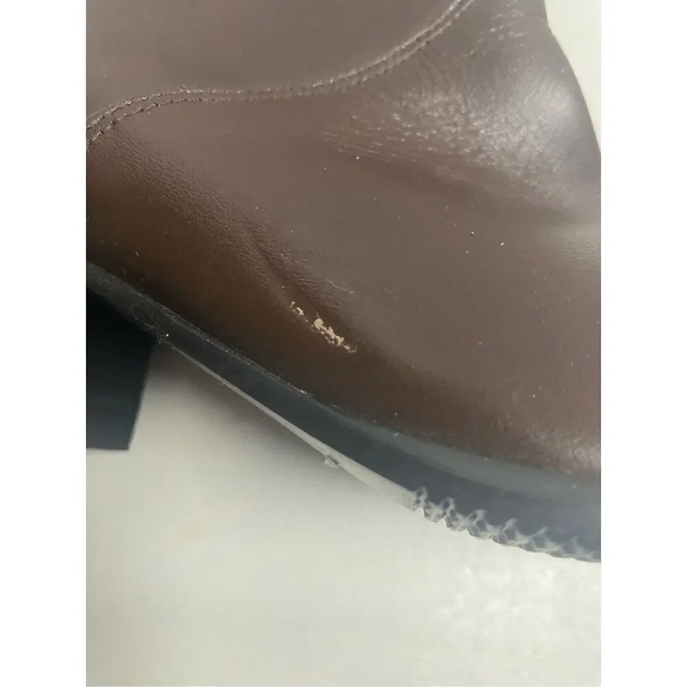 DAVID TATE Formula 16 Brown Boots 7 Wide Leather‎ Upper 2 inch heel